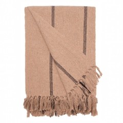 BEDSPREAD STRIPE BIG BEIGE BLACK 